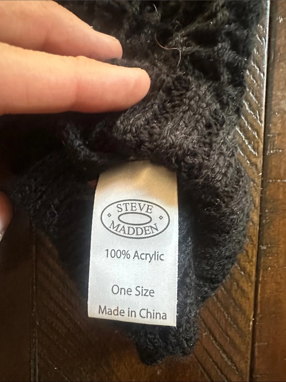 Steve Madden Black Knit Leg Warmers with Button Detail